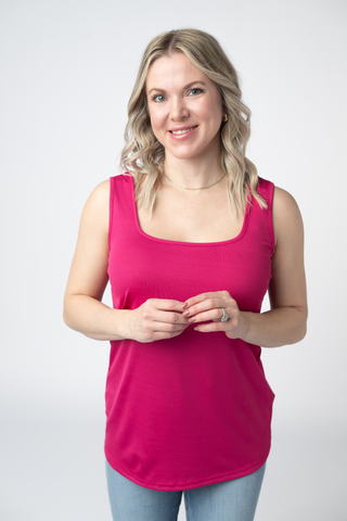 IN STOCK Rachel Ribbed Tank -  Hot Pink FINAL SALE