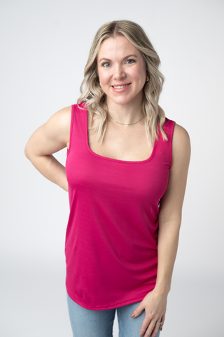 IN STOCK Rachel Ribbed Tank -  Hot Pink FINAL SALE
