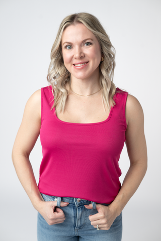 IN STOCK Rachel Ribbed Tank -  Hot Pink FINAL SALE