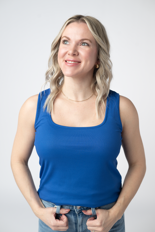 IN STOCK Rachel Ribbed Tank - Royal Blue FINAL SALE