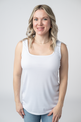 IN STOCK Rachel Ribbed Tank - White FINAL SALE