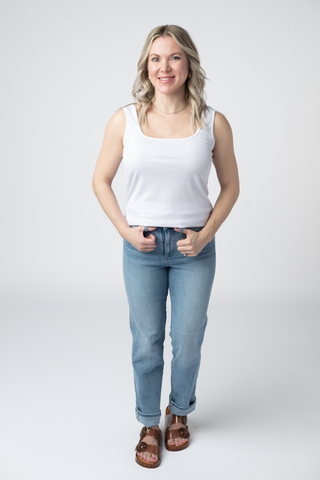 IN STOCK Rachel Ribbed Tank - White FINAL SALE
