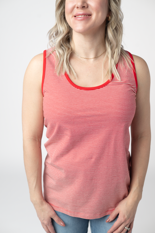 IN STOCK Micro Striped Tank - Red FINAL SALE
