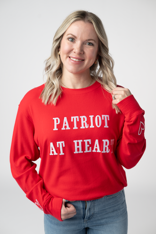 IN STOCK Corrine Embroidered Pullover Top - Patriot at Heart FINAL SALE