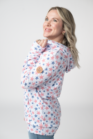 IN STOCK Hailey Pullover Hoodie - American Stars and Stripes FINAL SALE