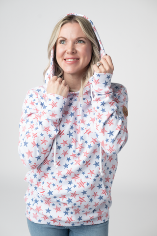 IN STOCK Hailey Pullover Hoodie - American Stars and Stripes FINAL SALE