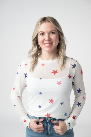 IN STOCK Mesh Long Sleeve Top - Stars