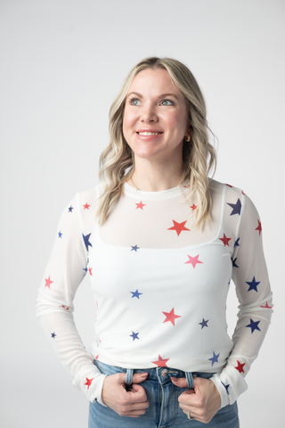IN STOCK Mesh Long Sleeve Top - Stars