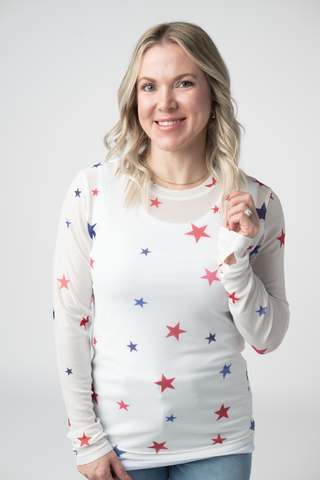 IN STOCK Mesh Long Sleeve Top - Stars
