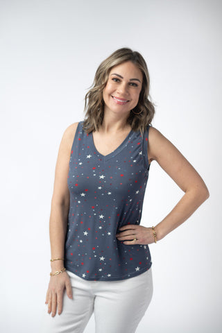 IN STOCK Noelle Tank - Navy Liberty Stars