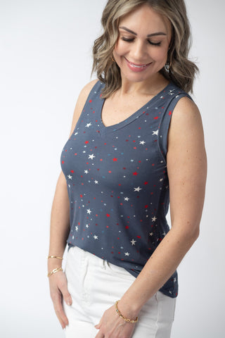 IN STOCK Noelle Tank - Navy Liberty Stars