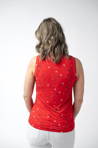 IN STOCK Noelle Tank - Red Liberty Stars