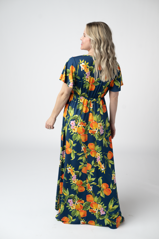 IN STOCK Harley High-Low Dress - Navy Citrus FINAL SALE