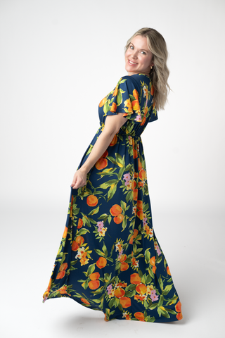 IN STOCK Harley High-Low Dress - Navy Citrus FINAL SALE