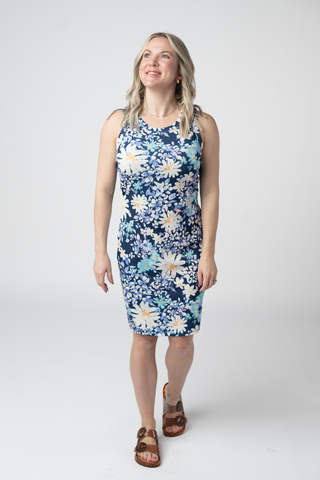 IN STOCK Mariah Ribbed Dress - Daisy Blues