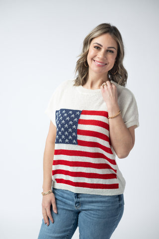 IN STOCK American Flag Open Knit Top