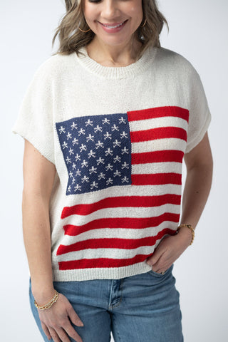 IN STOCK American Flag Open Knit Top