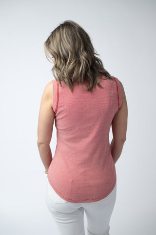IN STOCK Morgan Micro Striped Tank - Red FINAL SALE