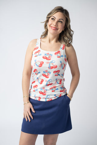 IN STOCK Romy Tank - Patriotic Cherries