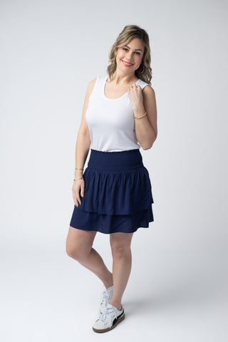 IN STOCK Roxie Ruffle Skort - Navy