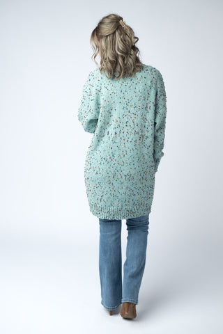 IN STOCK Carly Confetti Dot Cardigan - Aqua Blue FINAL SALE