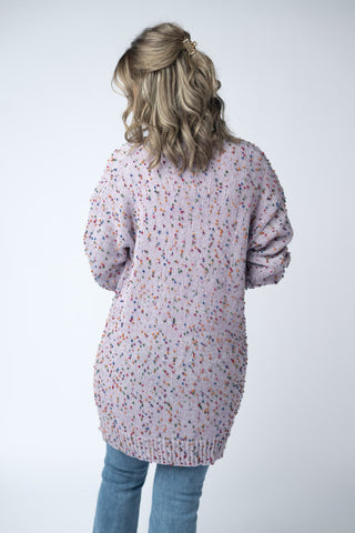 IN STOCK Carly Confetti Dot Cardigan - Lavender FINAL SALE