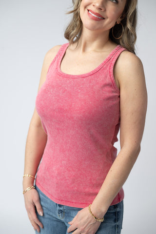 IN STOCK Audrey Vintage Wash Tank - Red