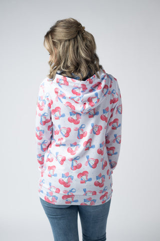 IN STOCK Hailey Pullover Hoodie - Patriotic Cherries