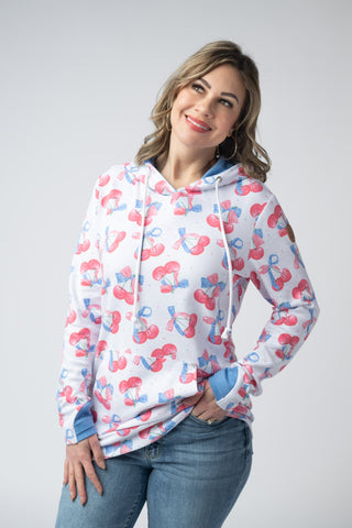 IN STOCK Hailey Pullover Hoodie - Patriotic Cherries