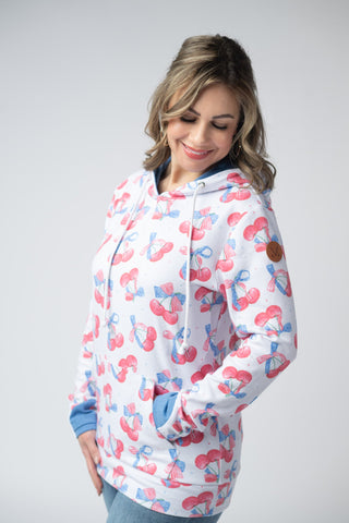 IN STOCK Hailey Pullover Hoodie - Patriotic Cherries