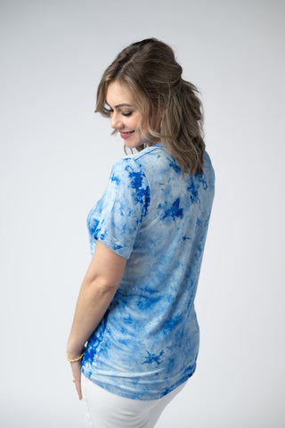 IN STOCK Sophie Top - Blue Tie Dye