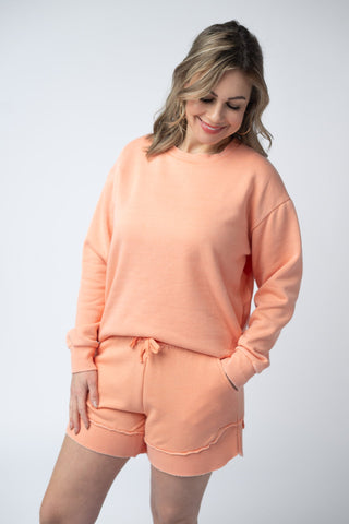 IN STOCK French Terry Stevie Shorts - Spring Peach