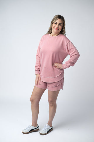IN STOCK French Terry Stevie Shorts - Dusty Pink FINAL SALE