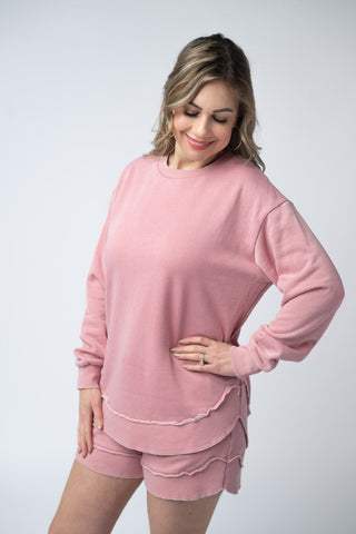 IN STOCK French Terry Stevie Shorts - Dusty Pink FINAL SALE