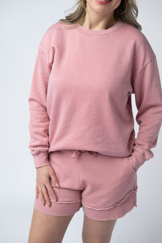 IN STOCK French Terry Stevie Shorts - Dusty Pink FINAL SALE