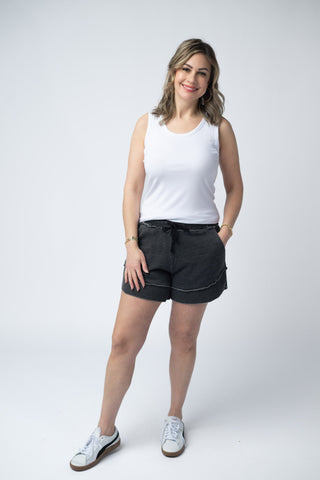 IN STOCK French Terry Stevie Shorts - Black