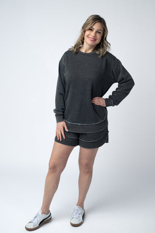 IN STOCK French Terry Stevie Shorts - Black