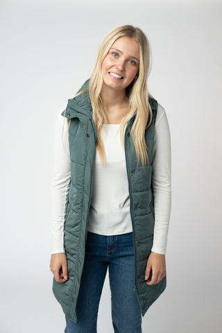 IN STOCK Harlow Long Vest - Teal