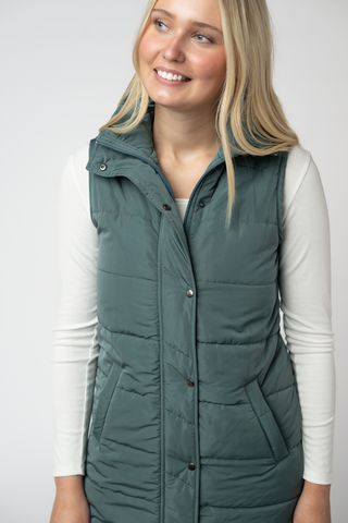IN STOCK Harlow Long Vest - Teal