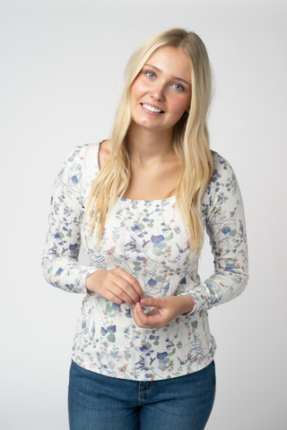 IN STOCK Alyssa Long Sleeve Top - Olive Meadow
