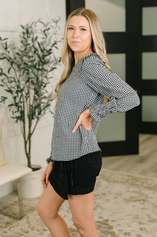Different Kind of Gal Gingham Long Sleeve Blouse