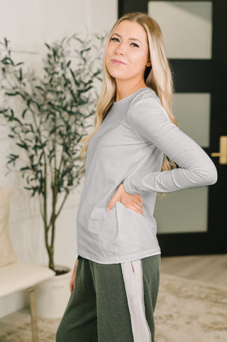 Down to the Basics Long Sleeve Top in Heathered Grey