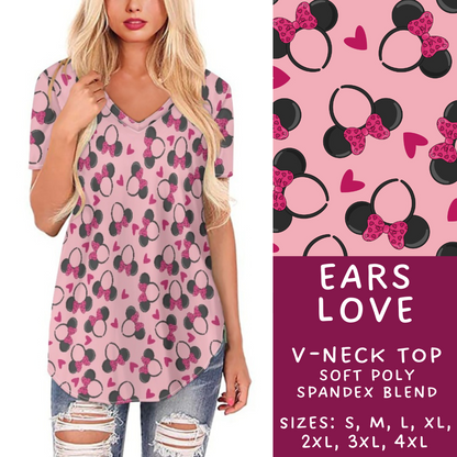 Batch #250 - Magical Valentine - Closes 12/9 - ETA late Jan - Ears Love V-Neck Tee