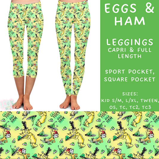 Batch #272 - Storybook Collection - Closes 1/17 - ETA late March - Eggs & Ham Full and Capri Length Leggings