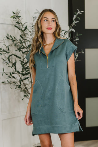 Easy Hustle High Neck Dress in Ash Jade