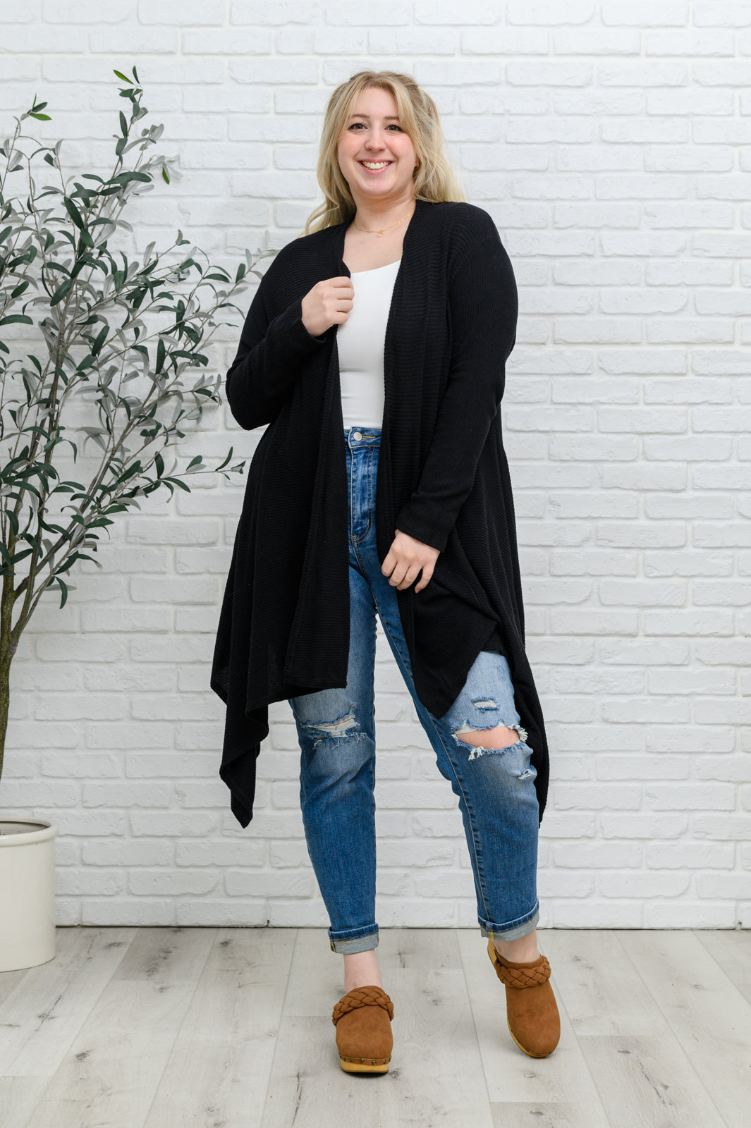 Ever Soft Cascade Cardigan With Pockets In Black