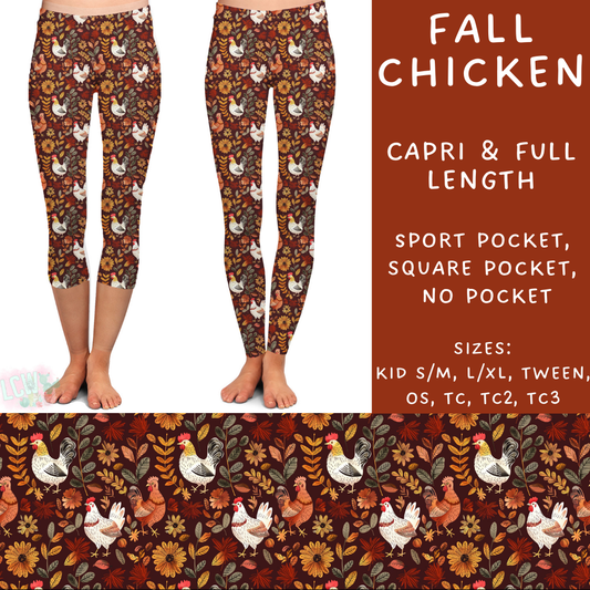 PREORDER Batch #204 - Hello Fall - Closes 9/20 - ETA early Nov - Fall Chicken Full and Capri Length Leggings