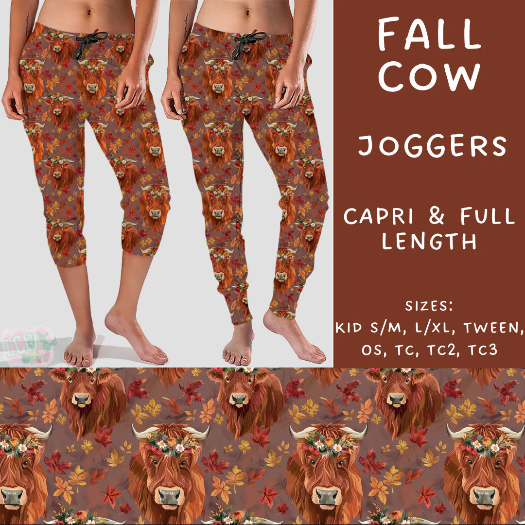 PREORDER Batch #207 - Fall Fun - Closes 9/27 - ETA mid Nov - Fall Cow Full and Capri Length Joggers