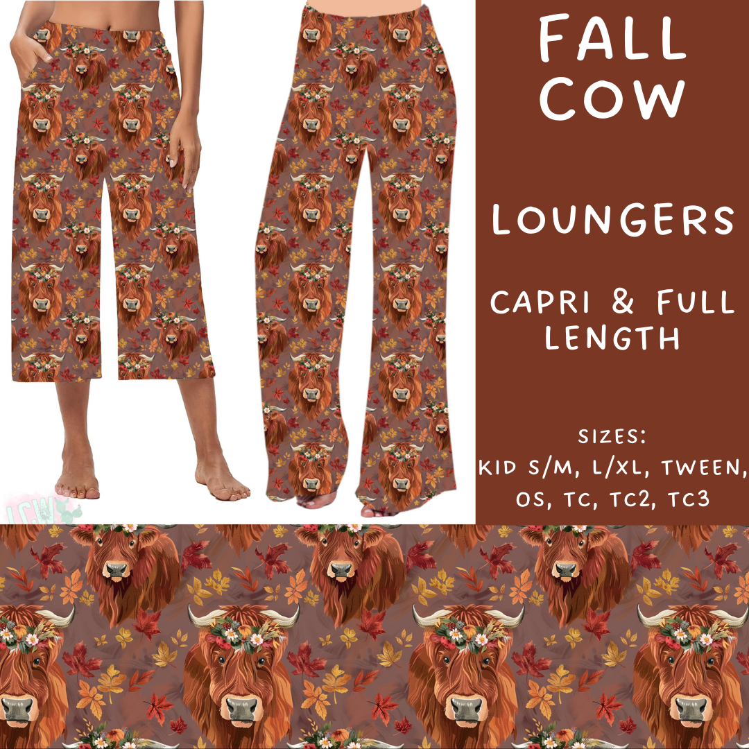 PREORDER Batch #207 - Fall Fun - Closes 9/27 - ETA mid Nov - Fall Cow Capri and Full Length Loungers