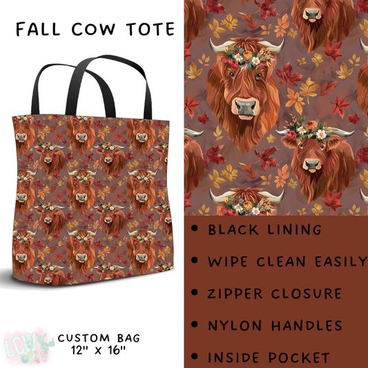 PREORDER Batch #207 - Fall Fun - Closes 9/27 - ETA mid Nov - Fall Cow Tote